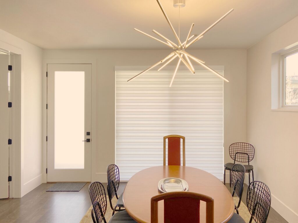 Hunter Douglas Designer Banded Shades with Custom Clutch operation and Light Filtering fabric