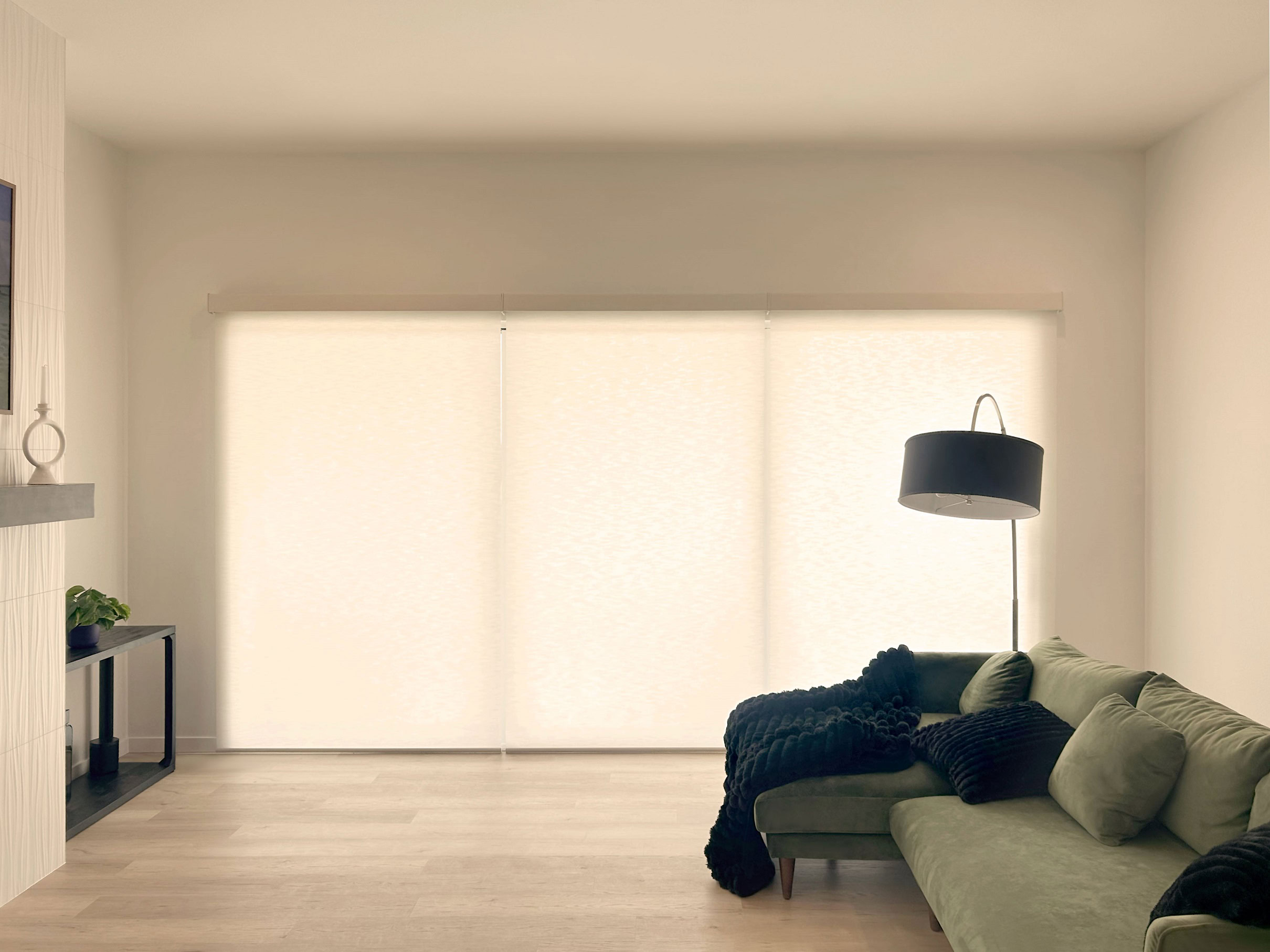 Hunter Douglas Designer Roller Shades with PowerView automation and light filtering fabric for Colorado homes