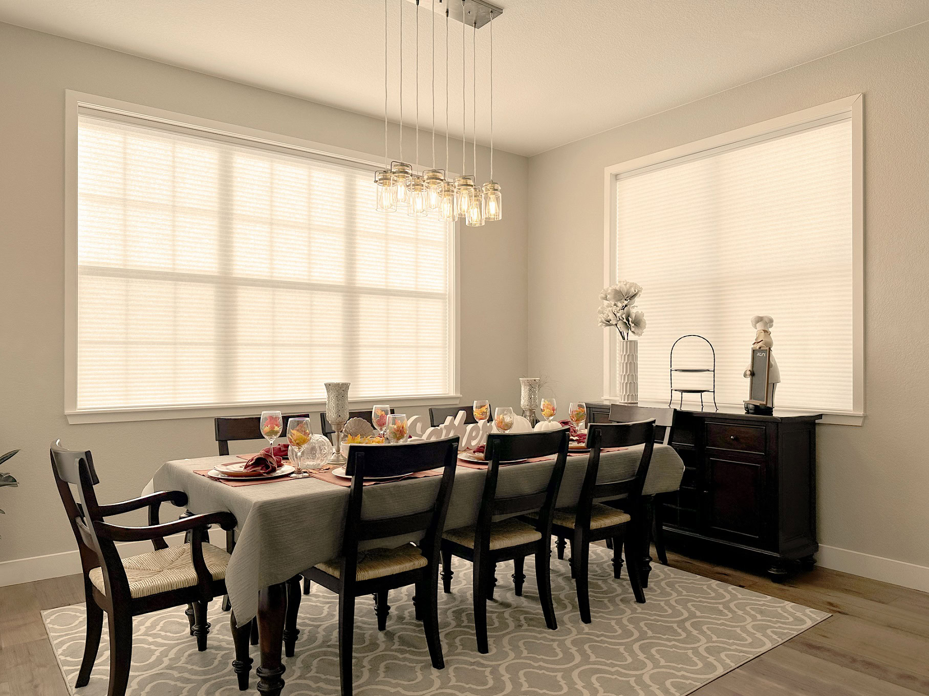 Hunter Douglas Duette Cellular Shades with PowerView Automation and Top-Down Bottom-Up light filtering design for Colorado homes