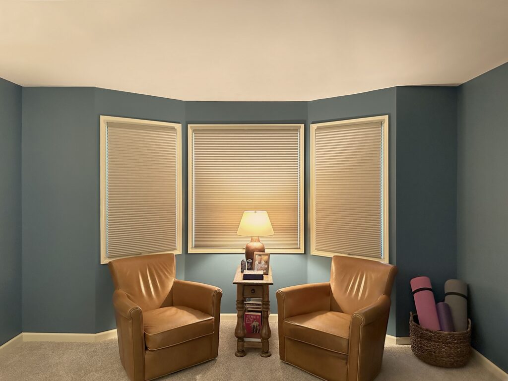 Hunter Douglas Duette Cellular Shades with LiteRise cordless operation and room darkening fabric