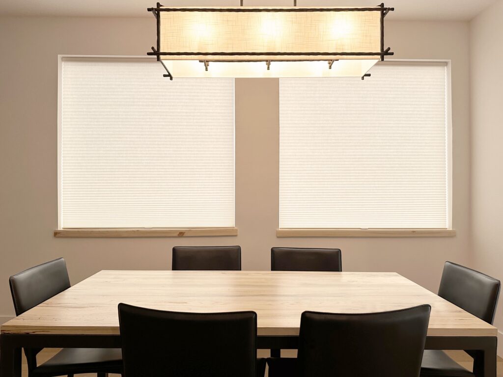 Hunter Douglas Duette Cellular Shades with LiteRise cordless operation and light filtering fabric