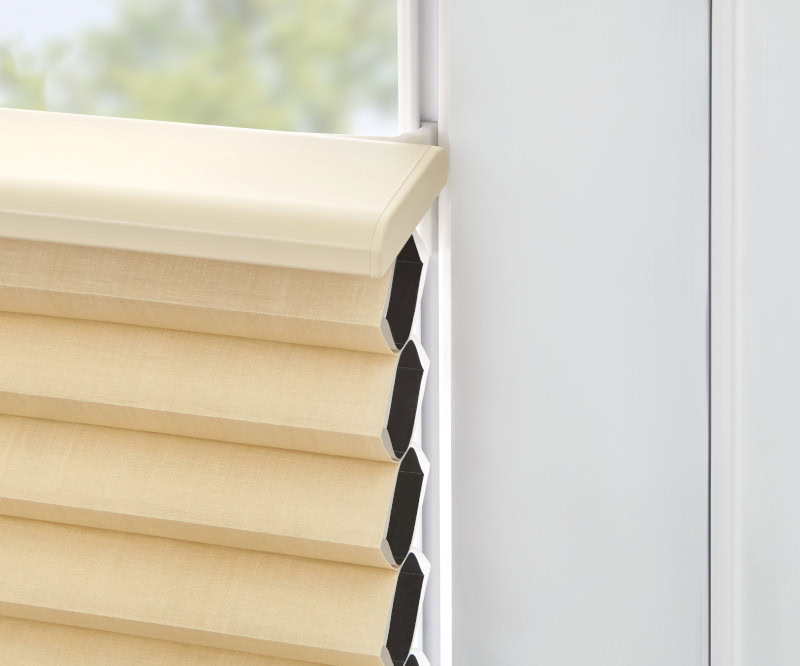 Hunter Douglas Duette Cellular Shades with PowerView automation, Top-Down Bottom Up operation, and room darkening fabric