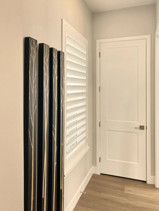 Hunter Douglas NewStyle Hybrid Shutters with Hidden Tilt operation and L Frame design