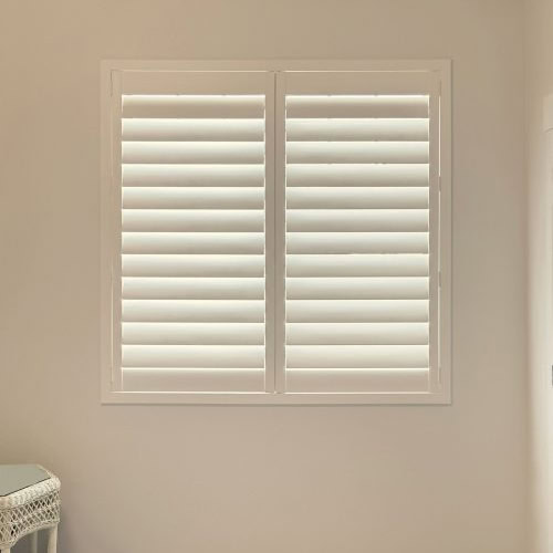 Hunter Douglas Palm Beach Polysatin Shutters with Hidden Tilt and Z Frame installed in Colorado homes