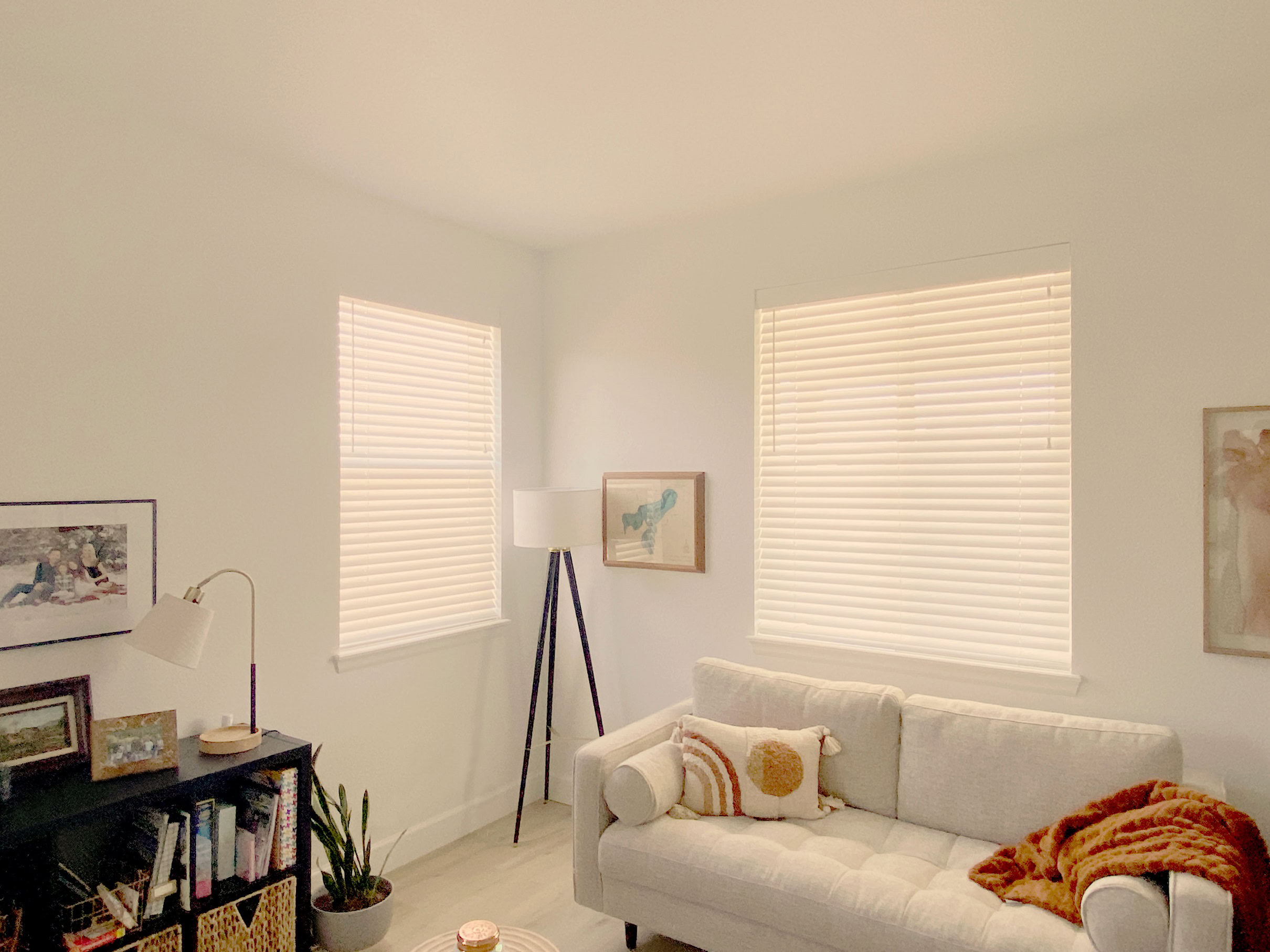 Hunter Douglas Parkland Natural Wood Blinds with Cord Lock operating system.