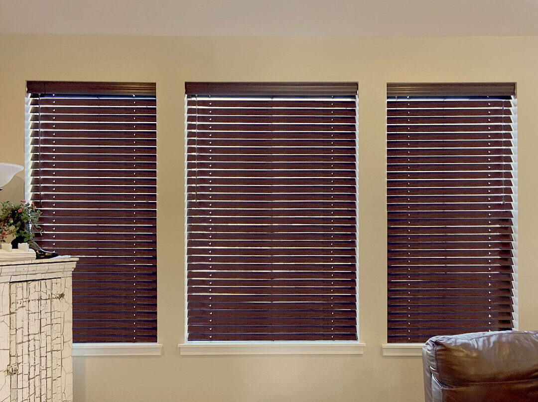 Hunter Douglas Parkland Natural Wood Blinds with Cord Lock lift system