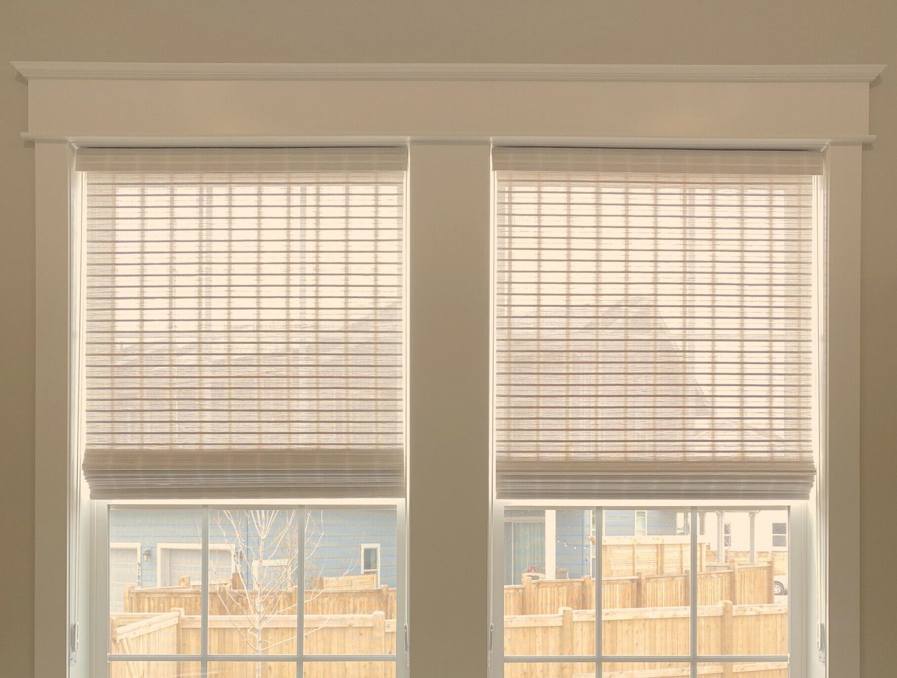 Hunter Douglas Provenance Woven Wood Shades with EasyRise, Top-Down Bottom-Up feature, and Light Filtering material for Colorado homes