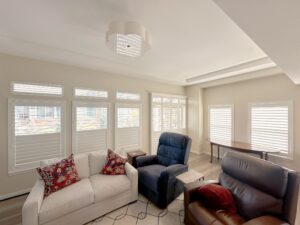 Custom and timeless Hunter Douglas Palm Beach Polysatin Shutters for windows and doors