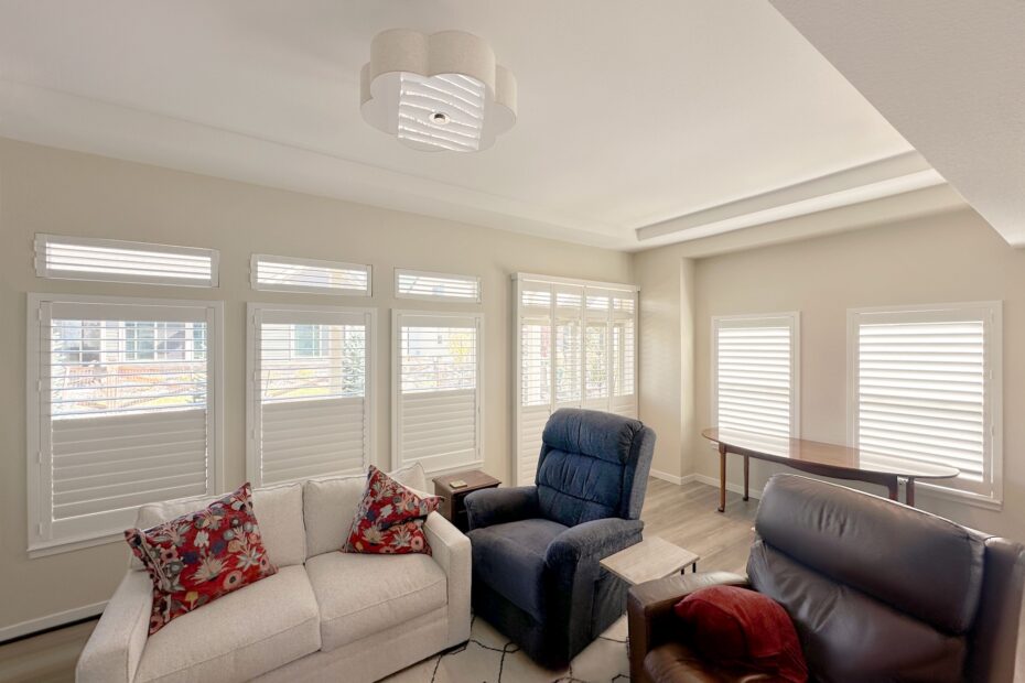 Custom and timeless Hunter Douglas Palm Beach Polysatin Shutters for windows and doors