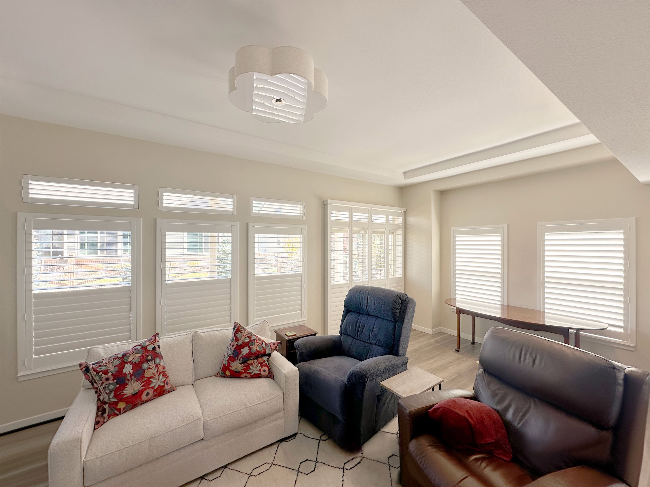 Custom and timeless Hunter Douglas Palm Beach Polysatin Shutters for windows and doors