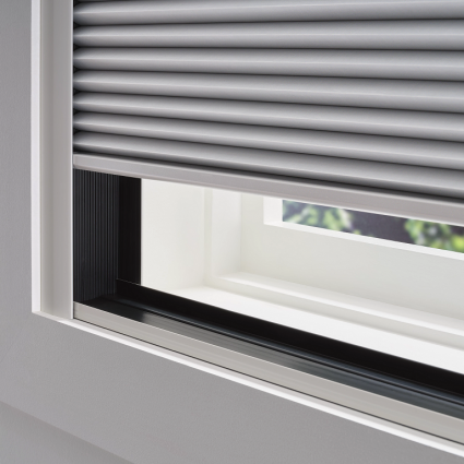 Hunter Douglas Applause Cellular Shades with PowerView Automation and Room Darkening fabric. LightLock available for Colorado homes