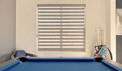 Hunter Douglas Designer Banded Shades with Custom Clutch operation and Light Filtering fabric
