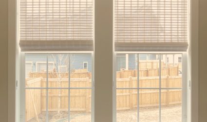 Hunter Douglas Provenance Woven Wood Shades with EasyRise, Top-Down Bottom-Up feature, and Light Filtering material