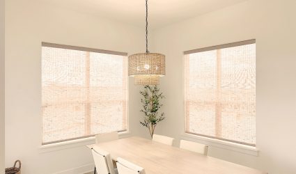 Hunter Douglas Provenance Woven Wood Shades with LiteRise cordless operation and Light Filtering materials