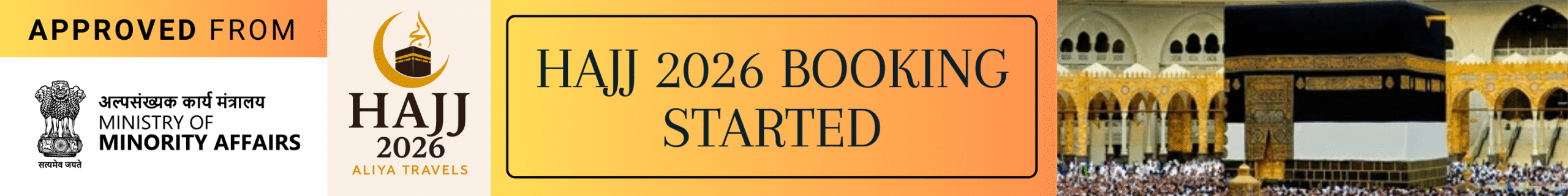 Hajj 2026 booking started with Aliya Travels – affordable Hajj packages starting at ₹5,75,963