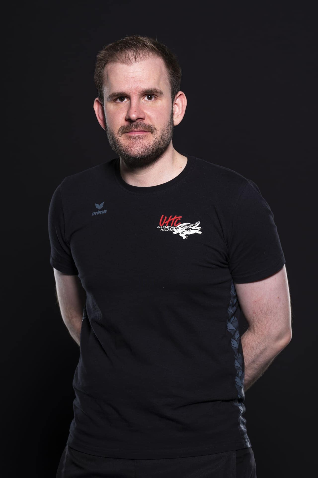 Hochwertige Mannschaftsfoto des UHC Alligator Malans mit Fokus auf Sport und Teamgeist en 2023.