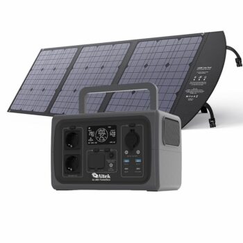 Комплект зарядна станція AL 600 PowerBox + розкладна панель 120W ALT-120, чорна