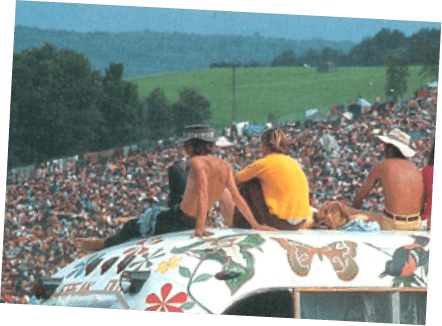 Audience Sitting on Van at Woodstock, 1969
