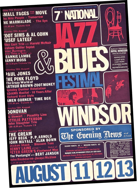 TYA 7th National Jazz And Blues Festival Windsor 1967 Concert Poster
