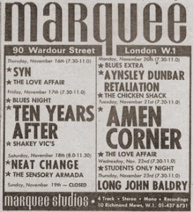 Melody Maker - Marquee Nov 1967