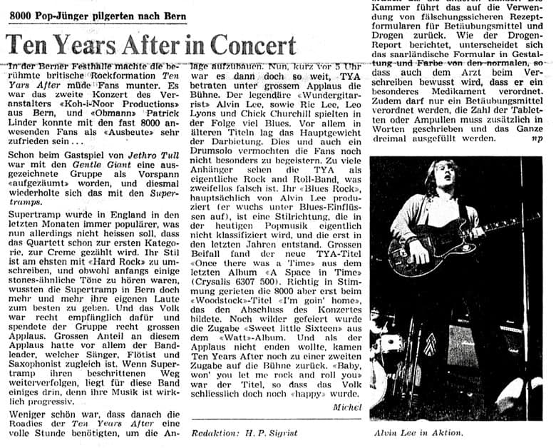 Ten Years After (1972 January to June)