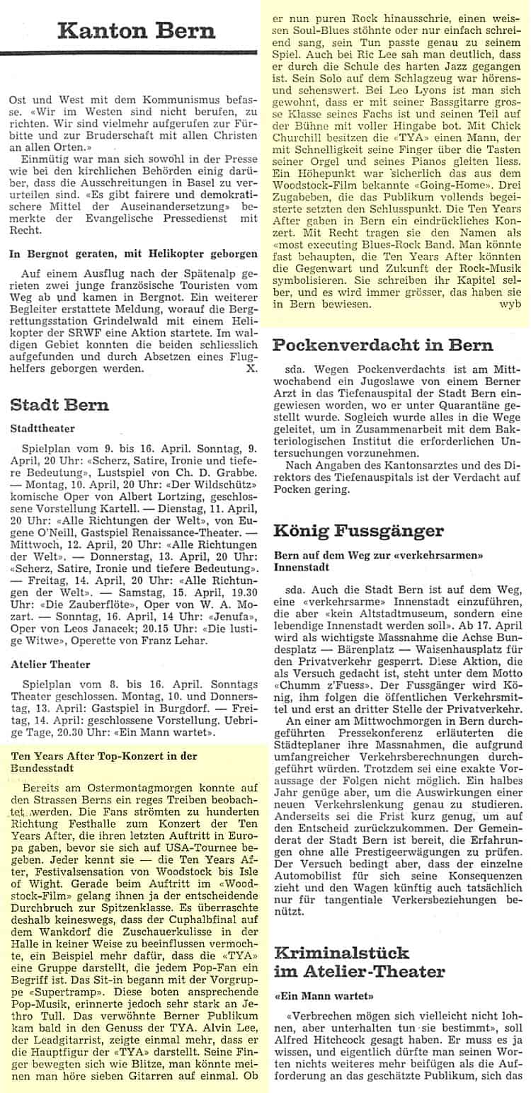 Ten Years After (1972 January to June)