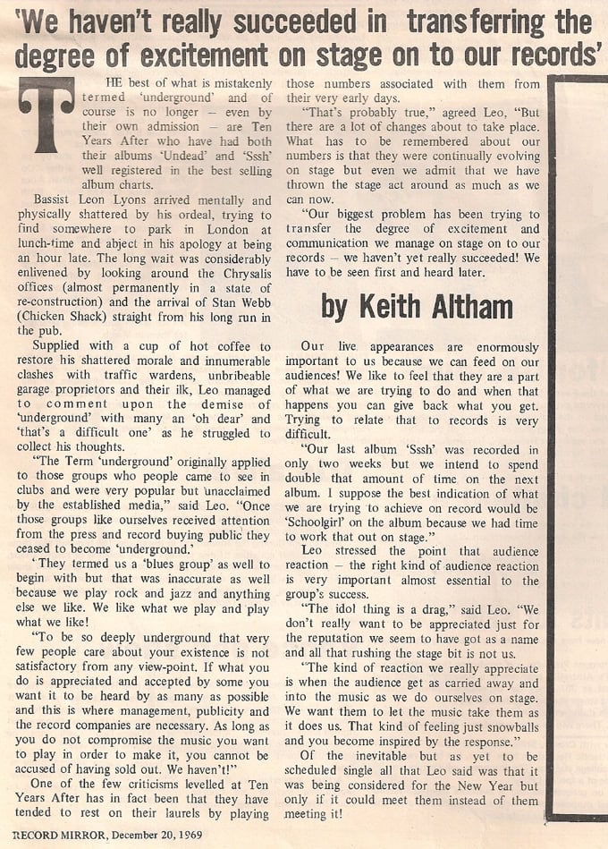 Ten Years After (1969 Jan-July)