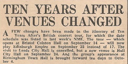 Ten Years After (1971 August to December)