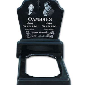 Полимерный памятник «Щит 60_2» с портретом, черный ритуальный памятник на могилу