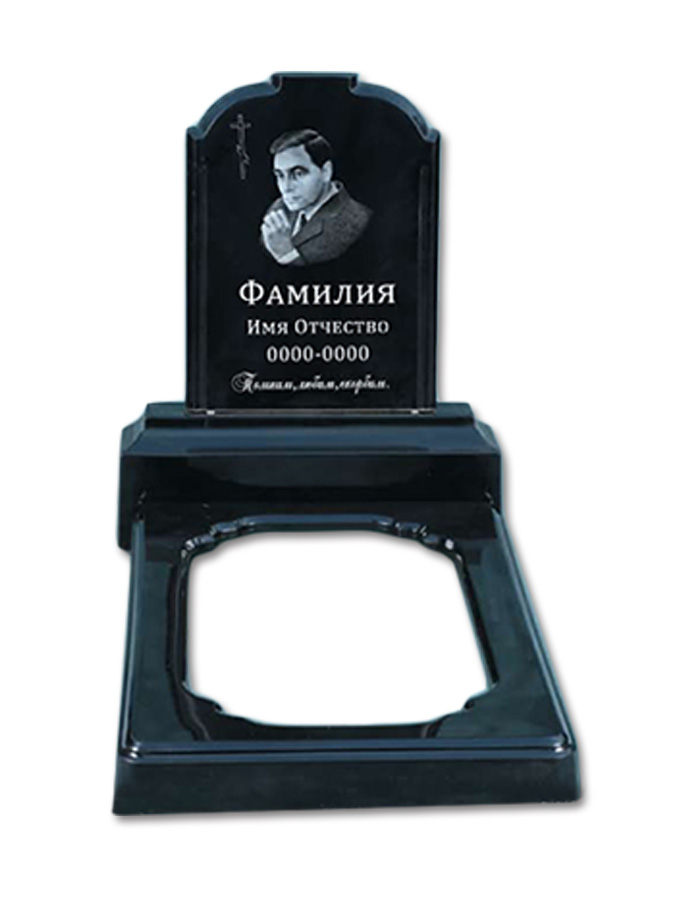 Полімерний пам’ятник «Підхресник з гробницею» з фотокерамікою – ритуальний надгробок