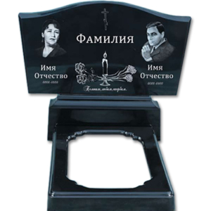 Полимерный памятник «Шапка» с гравировкой портретов – надгробие из полимергранита