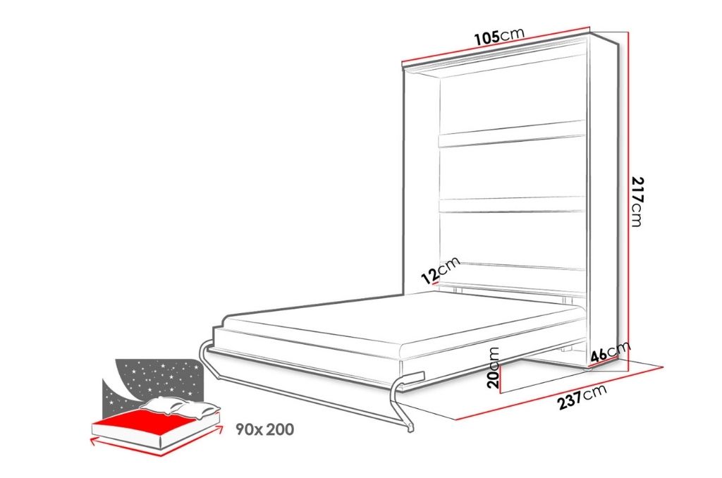 Cama vertical TANDOM I - Branco Brilhante - Image 5