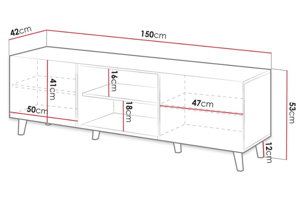 Móvel TV PARMA - Antracite 150cm - Image 4