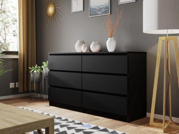Cómoda MALAWI M6 - Preto, 140cm