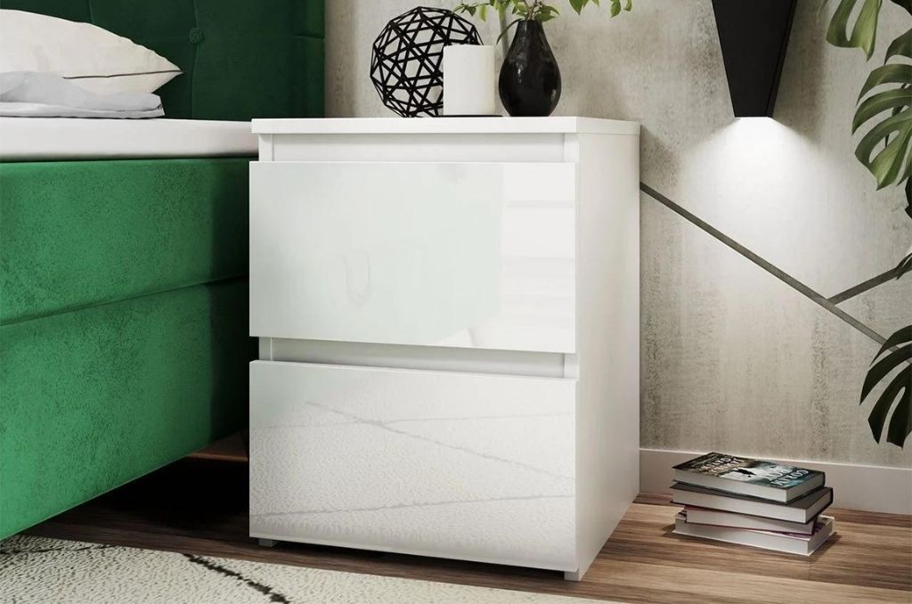 Mesa de Cabeceira MALAWI M2 - branco brilhante