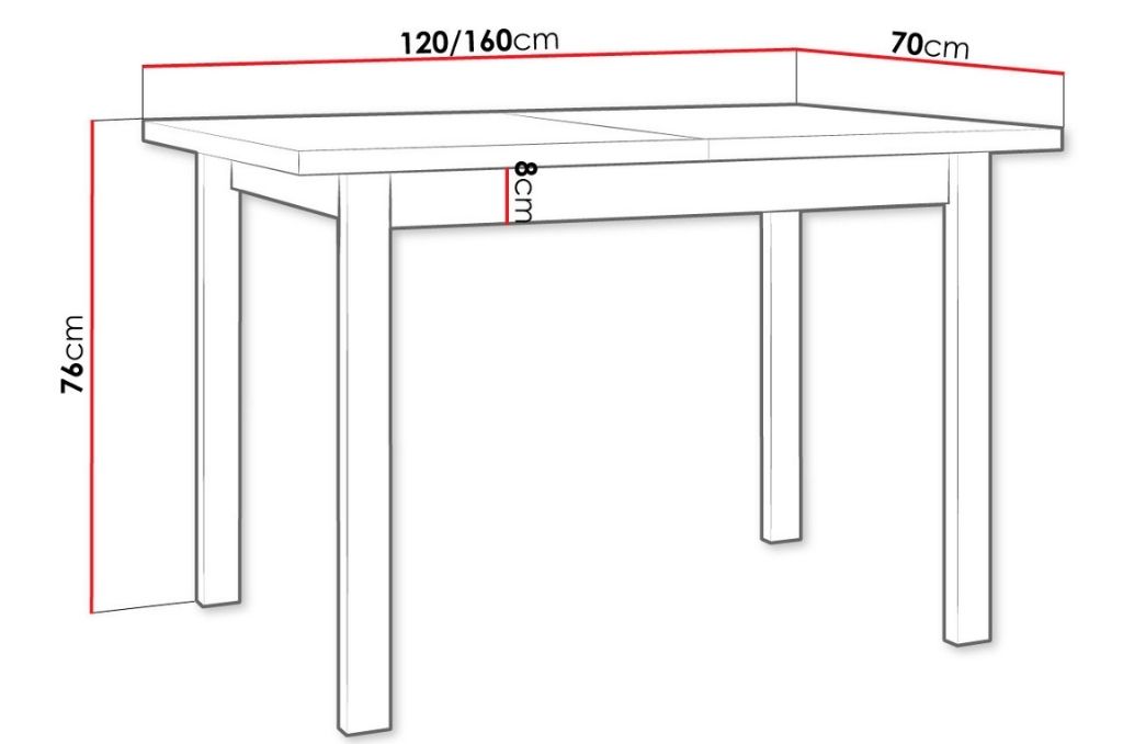 Mesa de jantar ERIC 10 - sonoma, extensível 120 a 160cm - Image 3