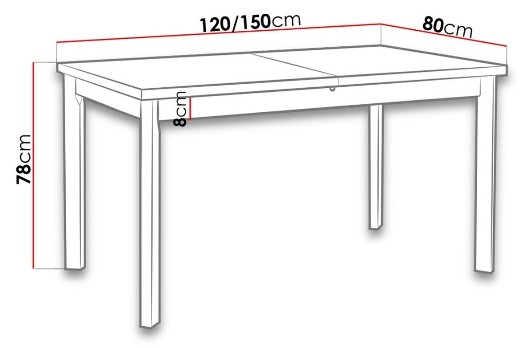 Mesa de jantar ERIC 5P - sonoma, extensível 120 a 150cm - Image 3