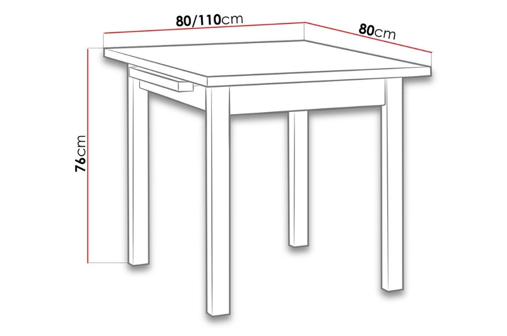 Mesa de jantar ERIC 7 - sonoma, extensível 80 a 110cm - Image 3
