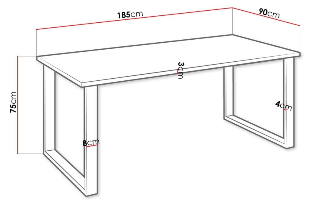 Mesa IMPERIO 04 - Carvalho Lancelot 185x90cm - Image 3