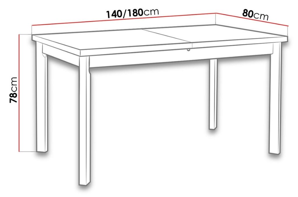 Mesa de jantar ODENA 1 - branco, extensível 140 a 180cm - Image 3