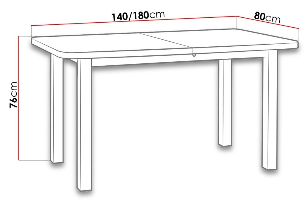 Mesa de jantar VENUS 2 - branco, extensível 140 a 180cm - Image 3