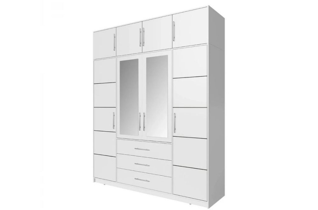 Roupeiro c/espelho CALI II - Branco, 196x245cm - Image 3