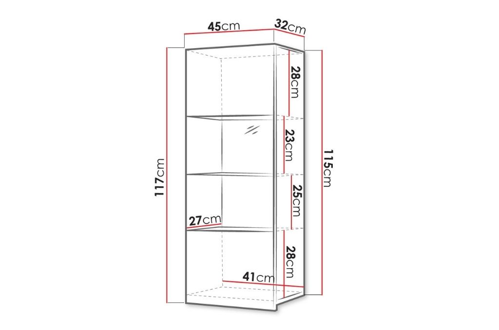 Vitrine BRALINI 45x117cm - preto - Image 5