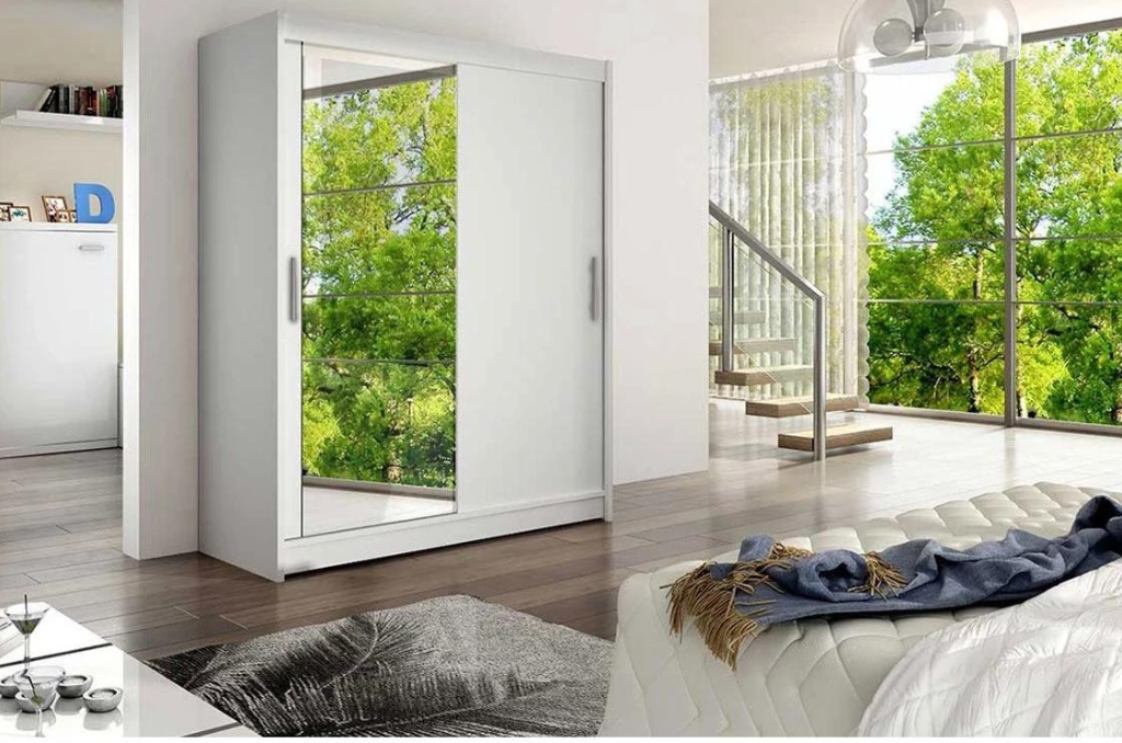 Roupeiro c/espelho VEST - Branco, 150x200cm