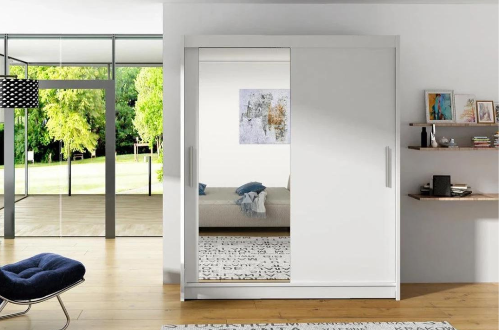 Roupeiro c/espelho VEST - Branco, 150x200cm - Image 2