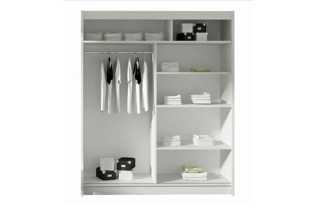 Roupeiro c/espelho VEST - Branco, 150x200cm - Image 3