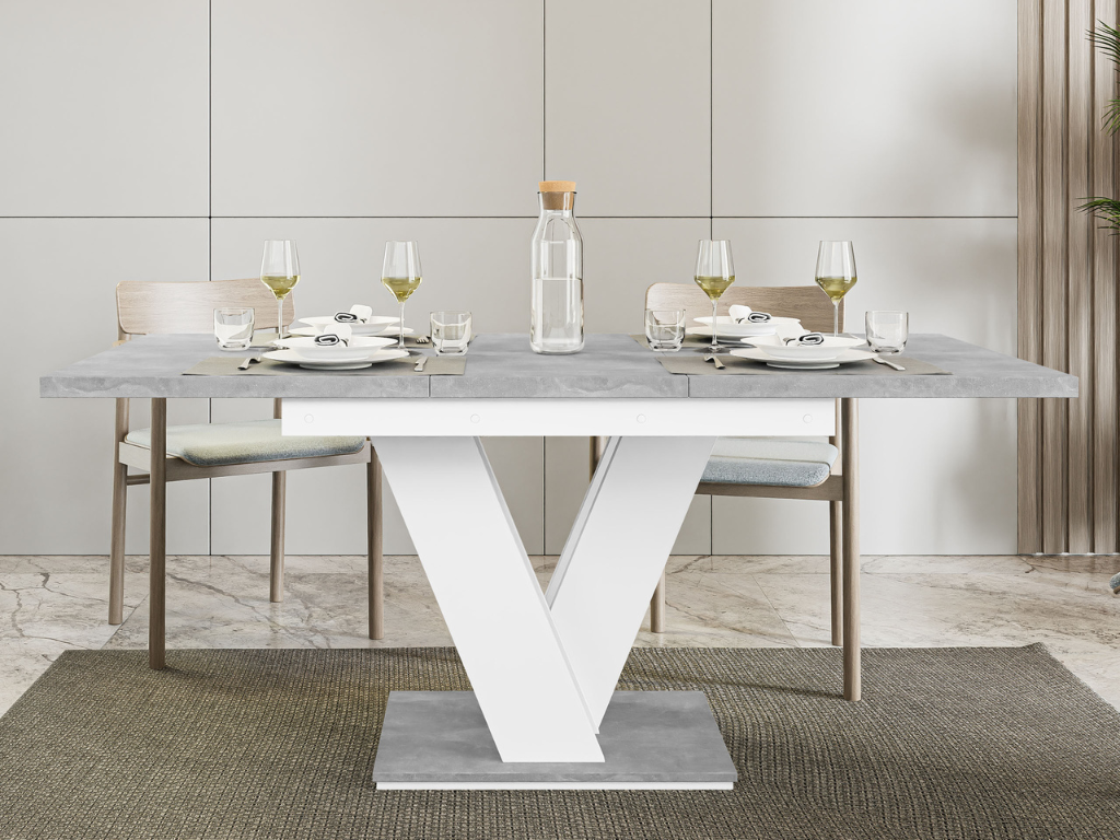 Mesa extensível VISA (120-160cm) - branco/mármore - Image 3