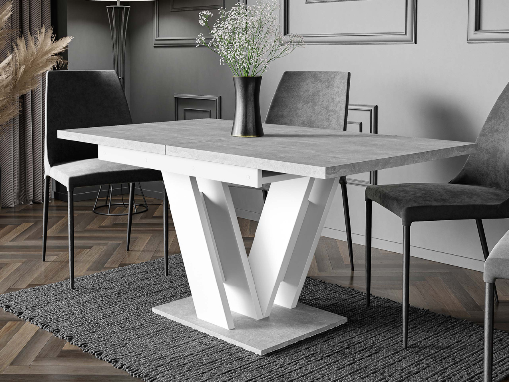 Mesa extensível VISA (120-160cm) - branco/mármore - Image 2