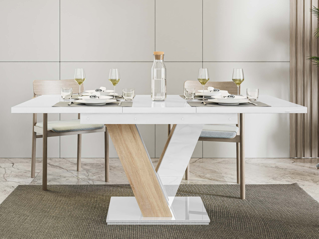 Mesa extensível VISA (120-160cm) - branco/carvalho sonoma - Image 2