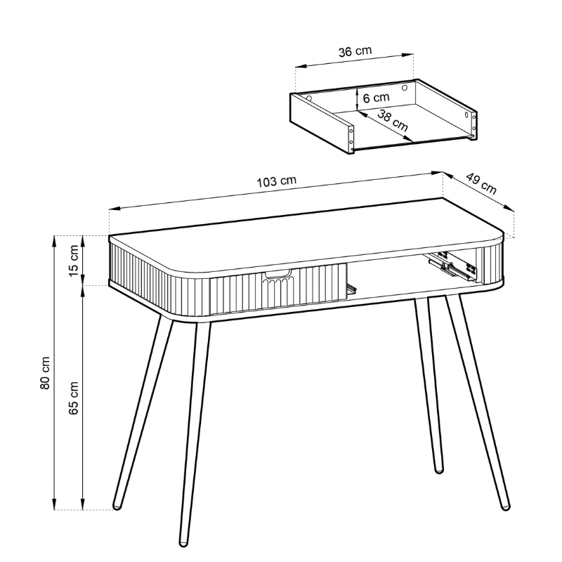 Toucador HYDE 01 - Branco, 103cm - Image 5